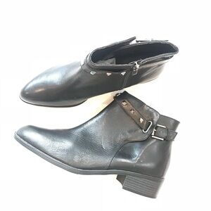 Easy Spirit Size 10.5 Decklan Leather Studded Booties Ankle Boots Black